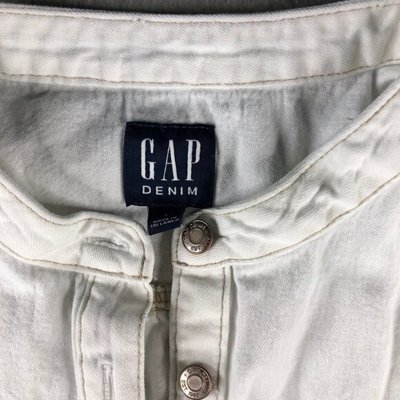 Gap Womens Small White Denim Peasant Shirt, Capsule, Minimalist - Picture 4 of 7